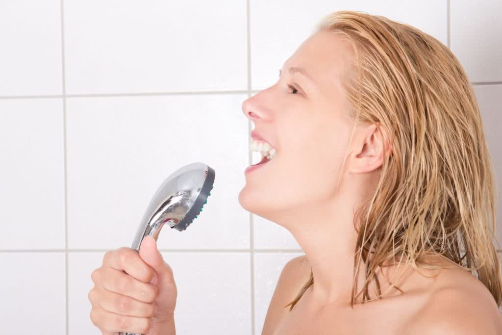 singing in the shower